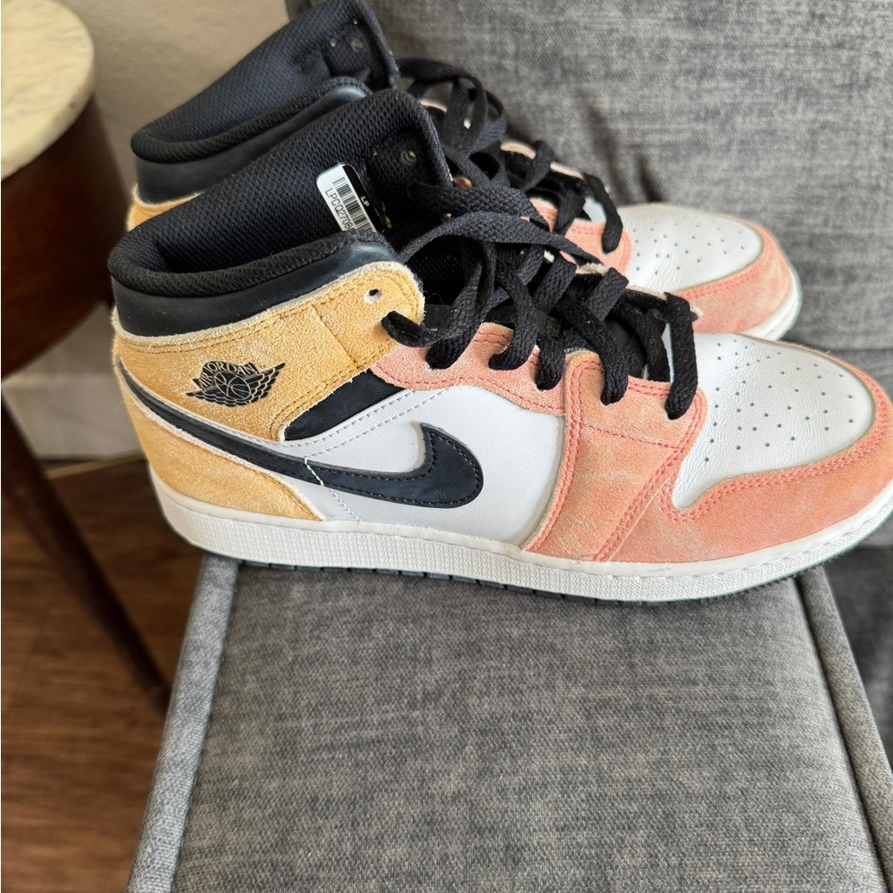 Jordan Athletic Shoes in Black, White, and Peach